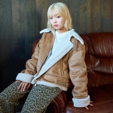 羊毛皮飛行夾克