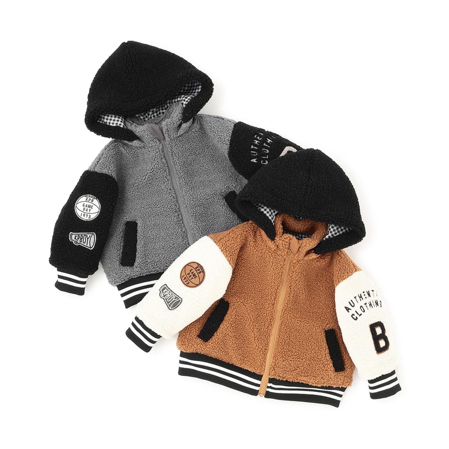 連帽拼色羊羔絨夾克