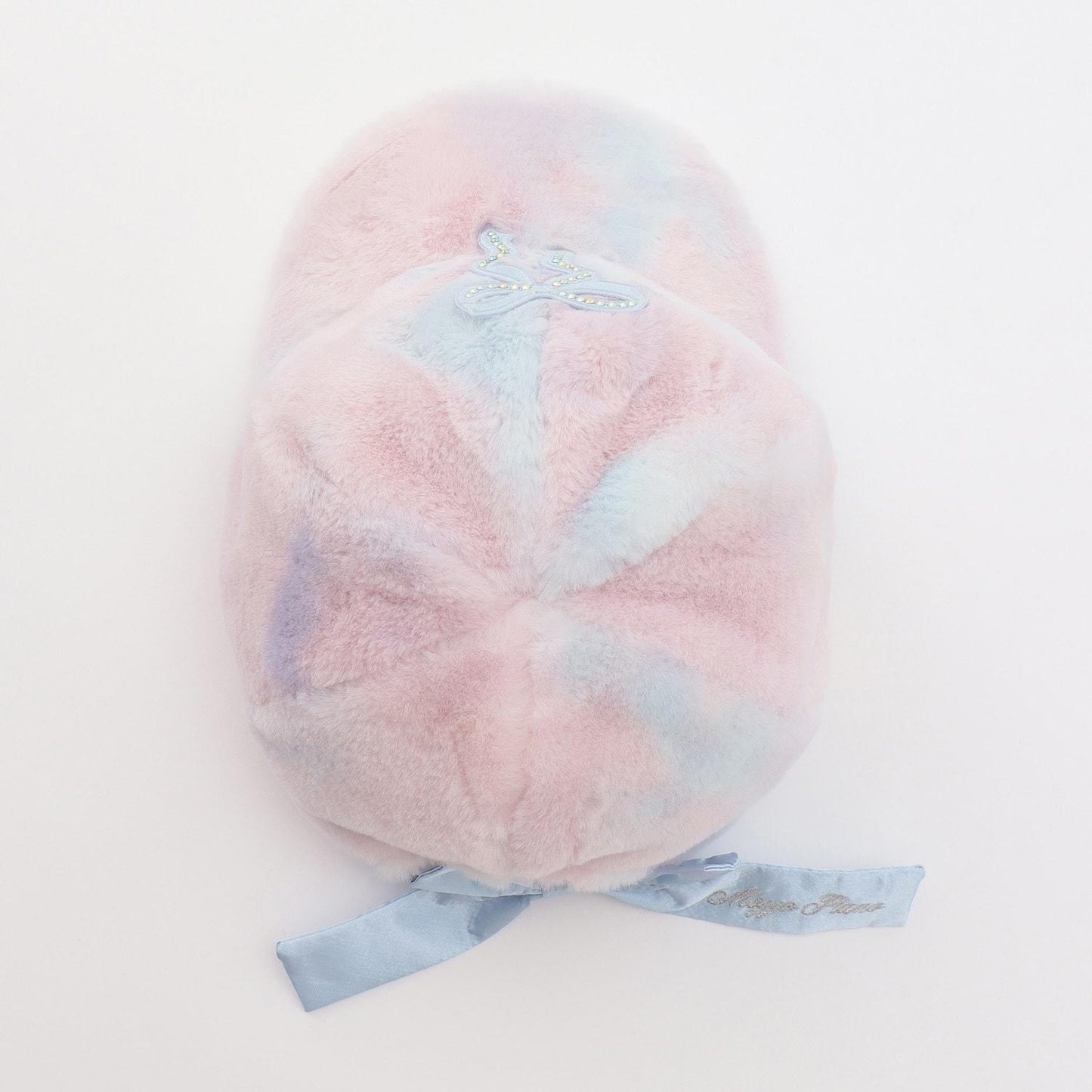 蝴蝶結貼布裝飾仿皮草帽