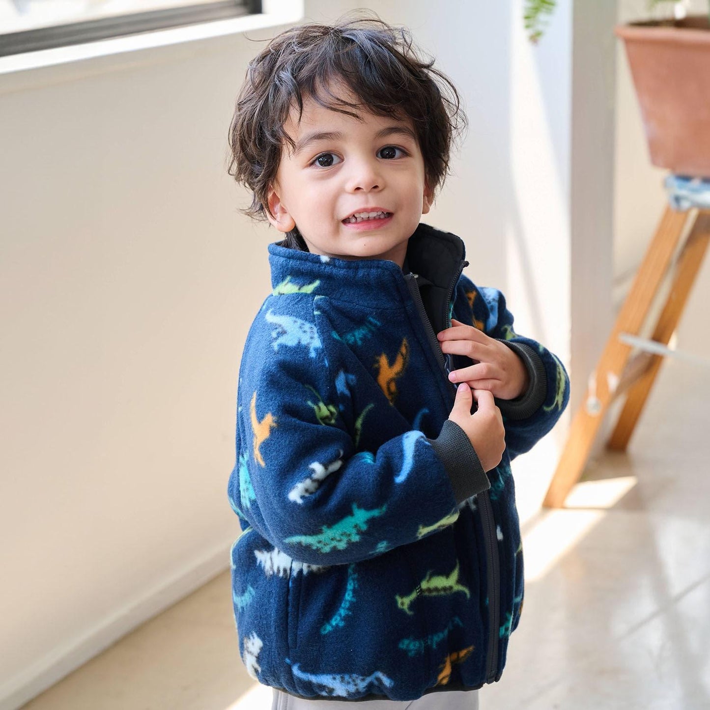 恐龍雙面可穿中棉夾克