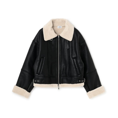 羊毛皮飛行夾克