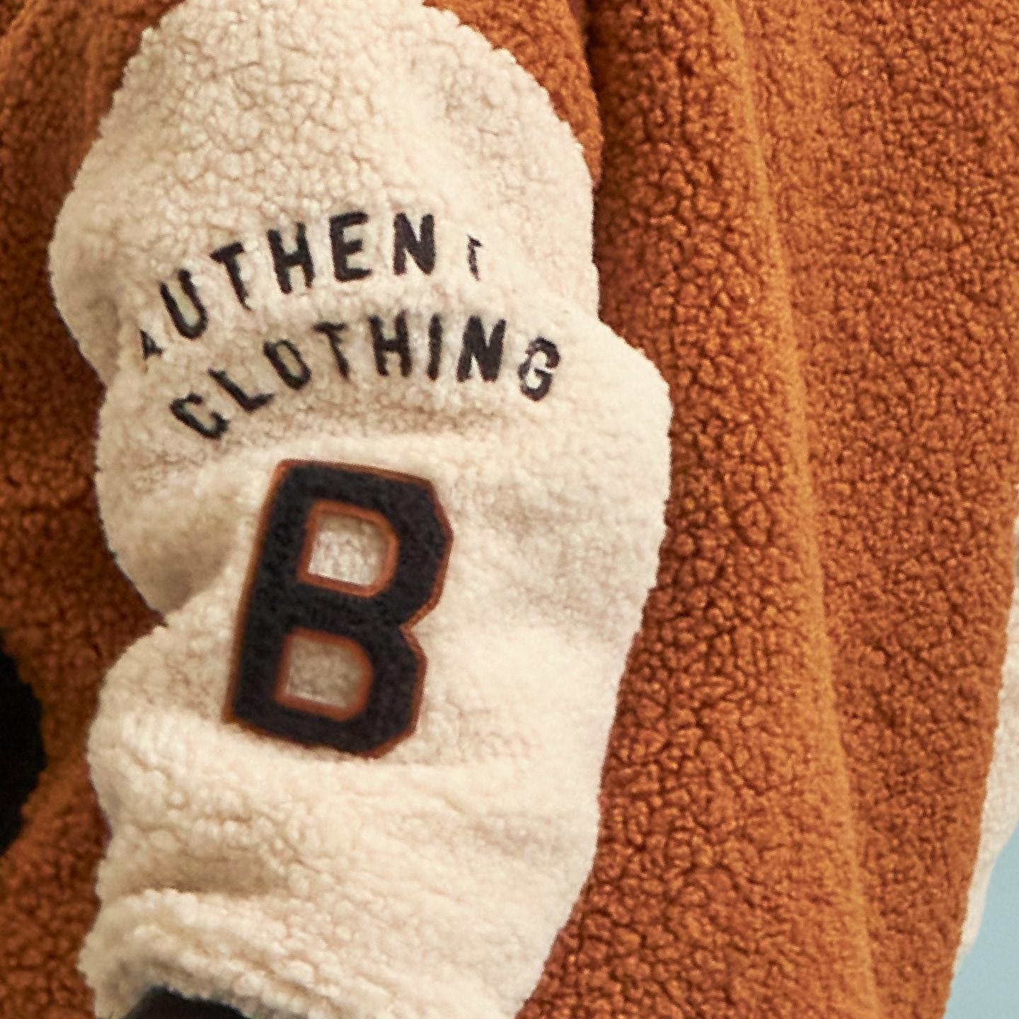 連帽拼色羊羔絨夾克