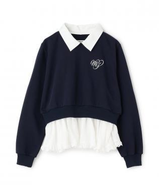 拼接荷葉邊衛衣【韓國時尚】