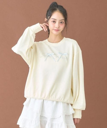 石紋蝴蝶結衛衣【韓國時尚】