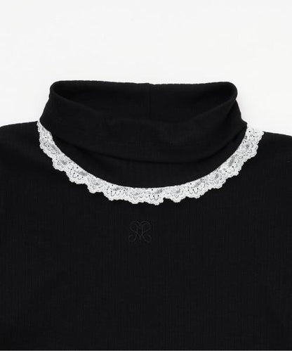 蕾絲袖內搭上衣【韓國時尚】