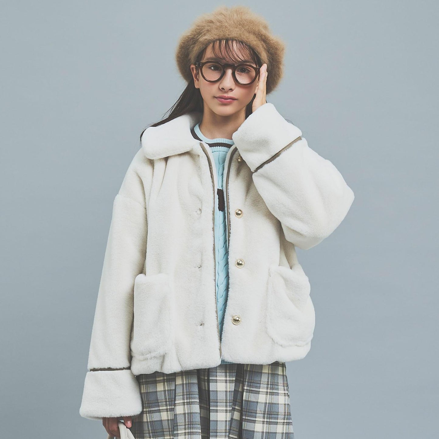 【130cm可選】仿皮草飛行夾克