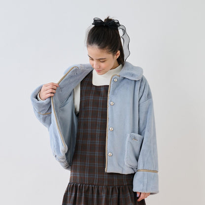 【130cm可選】仿皮草飛行夾克