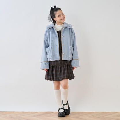 【130cm可選】仿皮草飛行夾克