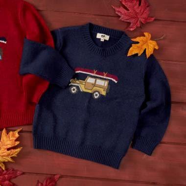 汽車圖案毛衣