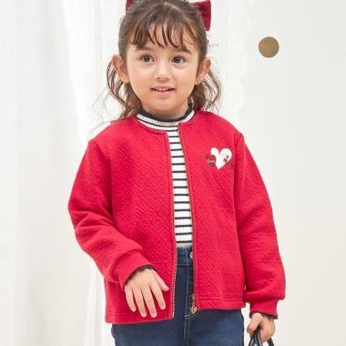 愛心亮片提花拉鍊開衫