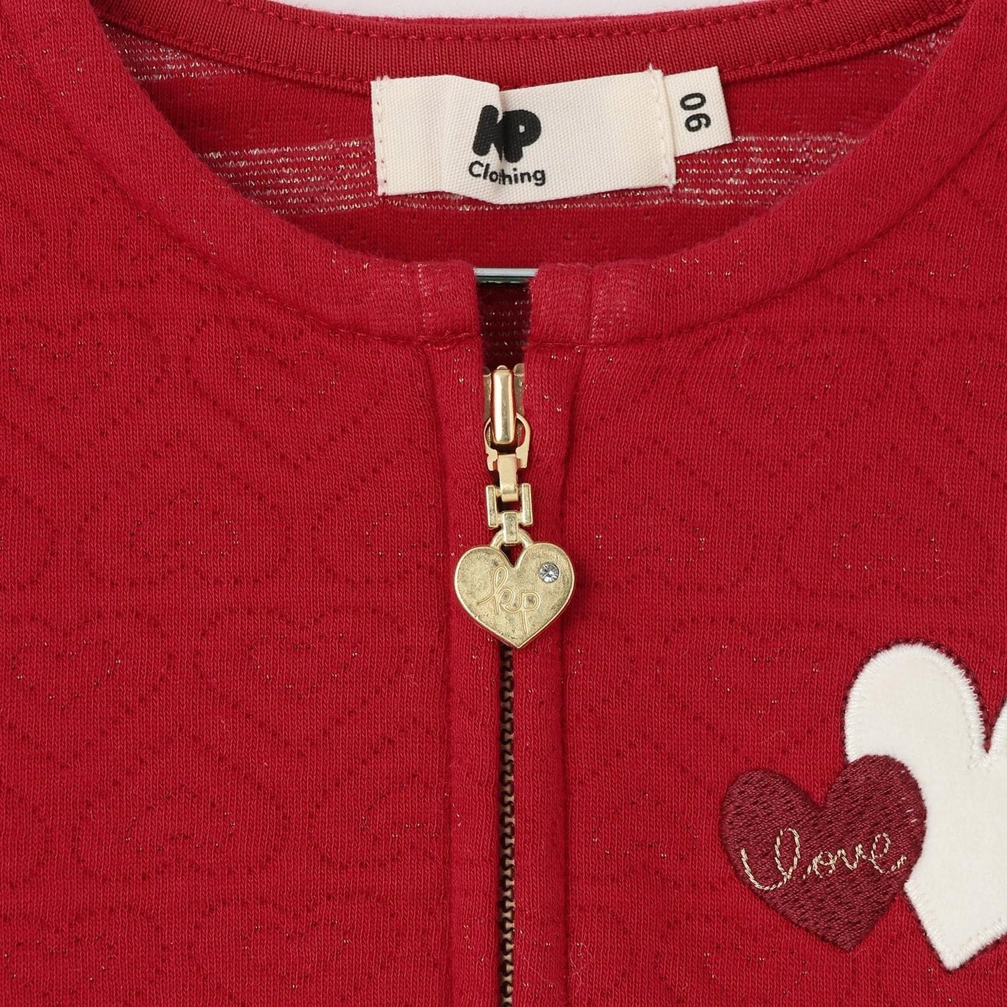 愛心亮片提花拉鍊開衫