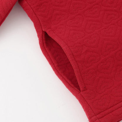 愛心亮片提花拉鍊開衫