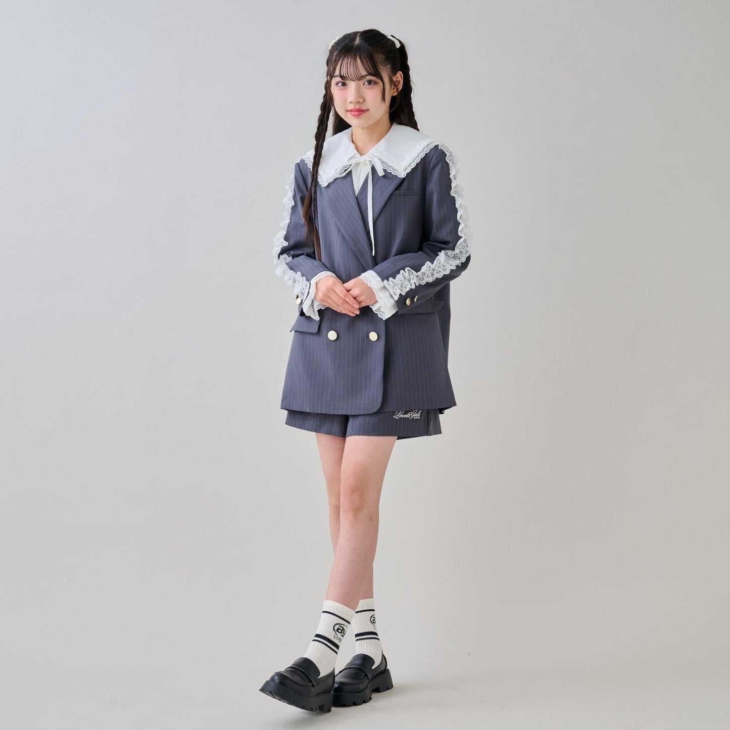 【畢業服】雙排扣長款夾克