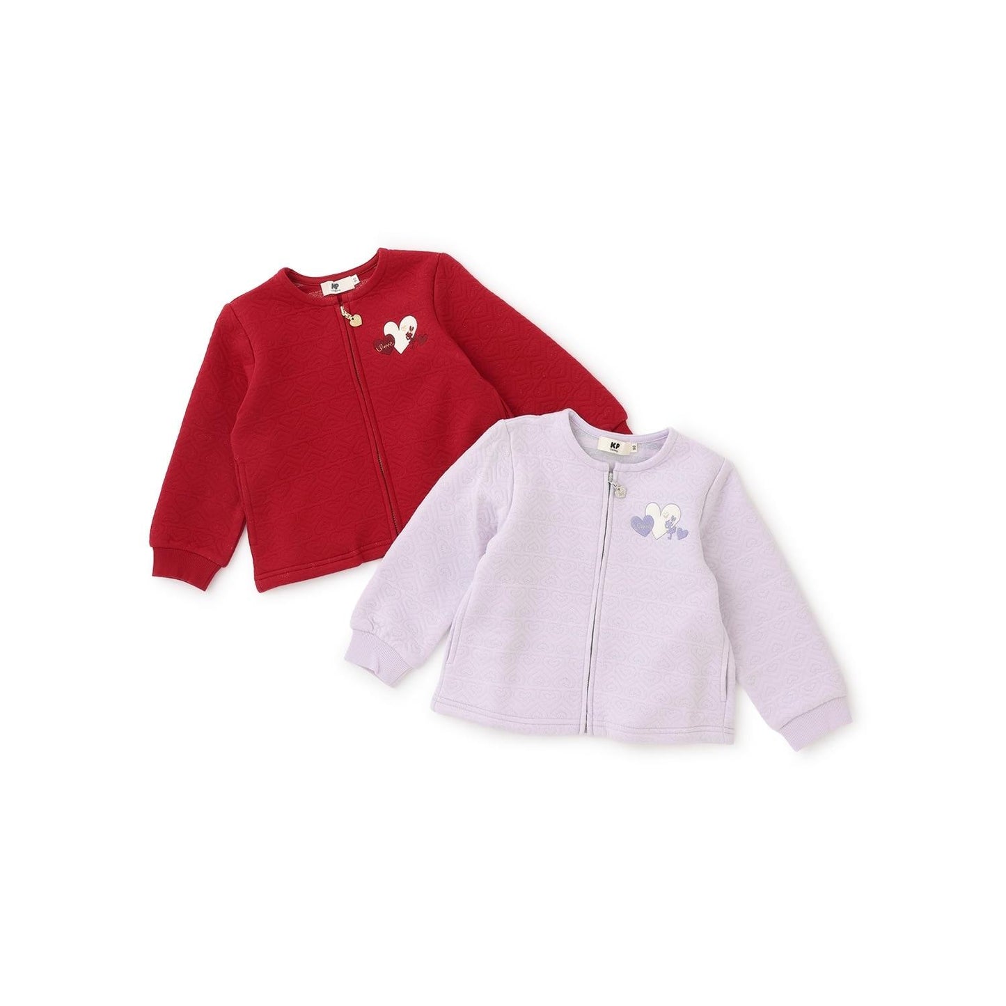 愛心亮片提花拉鍊開衫