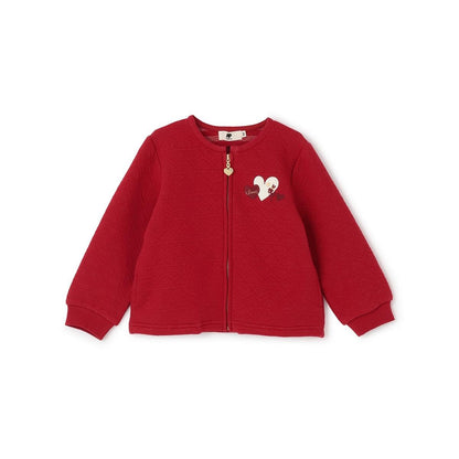 愛心亮片提花拉鍊開衫