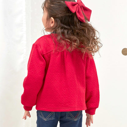 愛心亮片提花拉鍊開衫