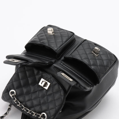 菱格紋迷你雙肩包