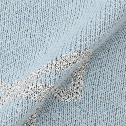 短款亮絲蝴蝶結毛衣