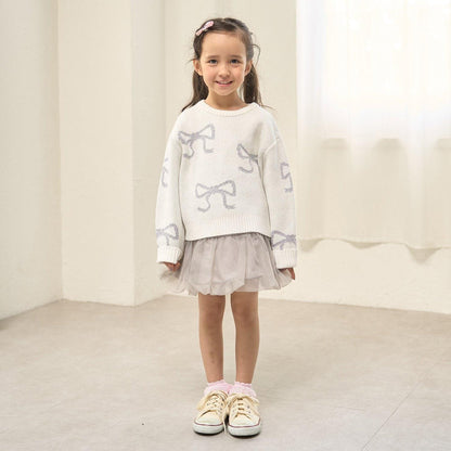 短款亮絲蝴蝶結毛衣