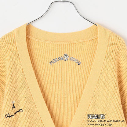 【130cm可選】【《PEANUTS》】字母針織開衫×長袖T恤套裝