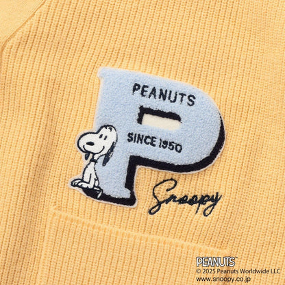 【130cm可選】【《PEANUTS》】字母針織開衫×長袖T恤套裝