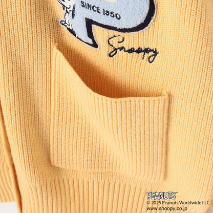 【130cm可選】【《PEANUTS》】字母針織開衫×長袖T恤套裝