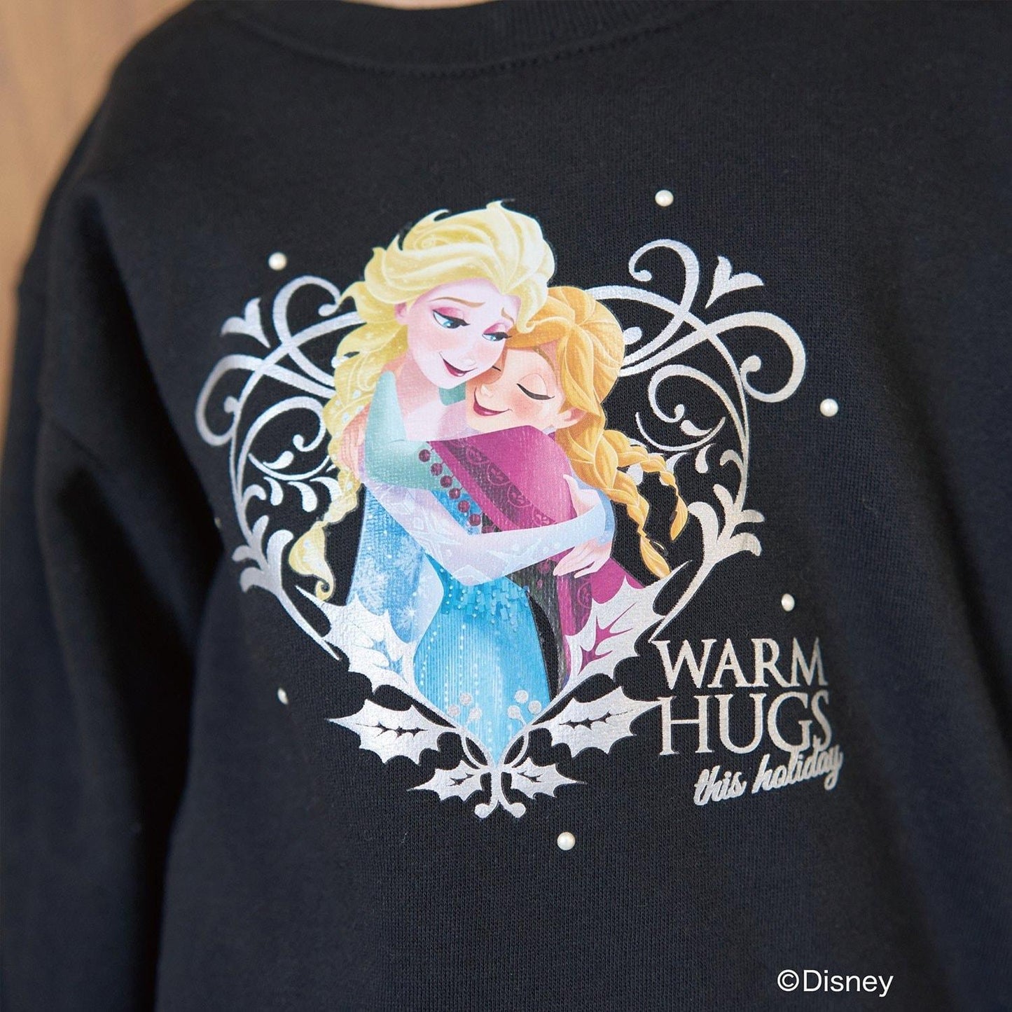 【Frozen】【毛玉バイバイ裡毛裡起毛】亮片閃粉&轉印拼接印花衛衣