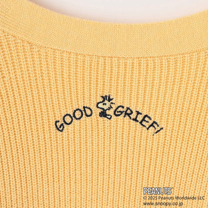 【130cm可選】【《PEANUTS》】字母針織開衫×長袖T恤套裝
