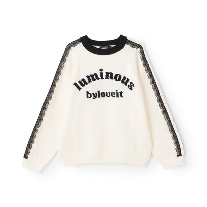 蕾絲標誌針織衫