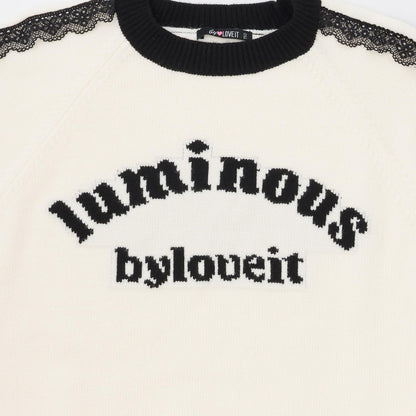 蕾絲標誌針織衫