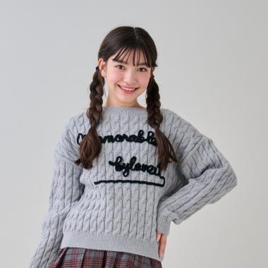 麻花編織繡花針織衫