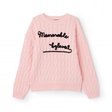 麻花編織繡花針織衫