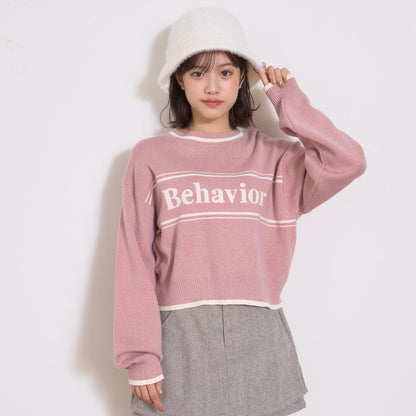 logo提花彈力針織衫