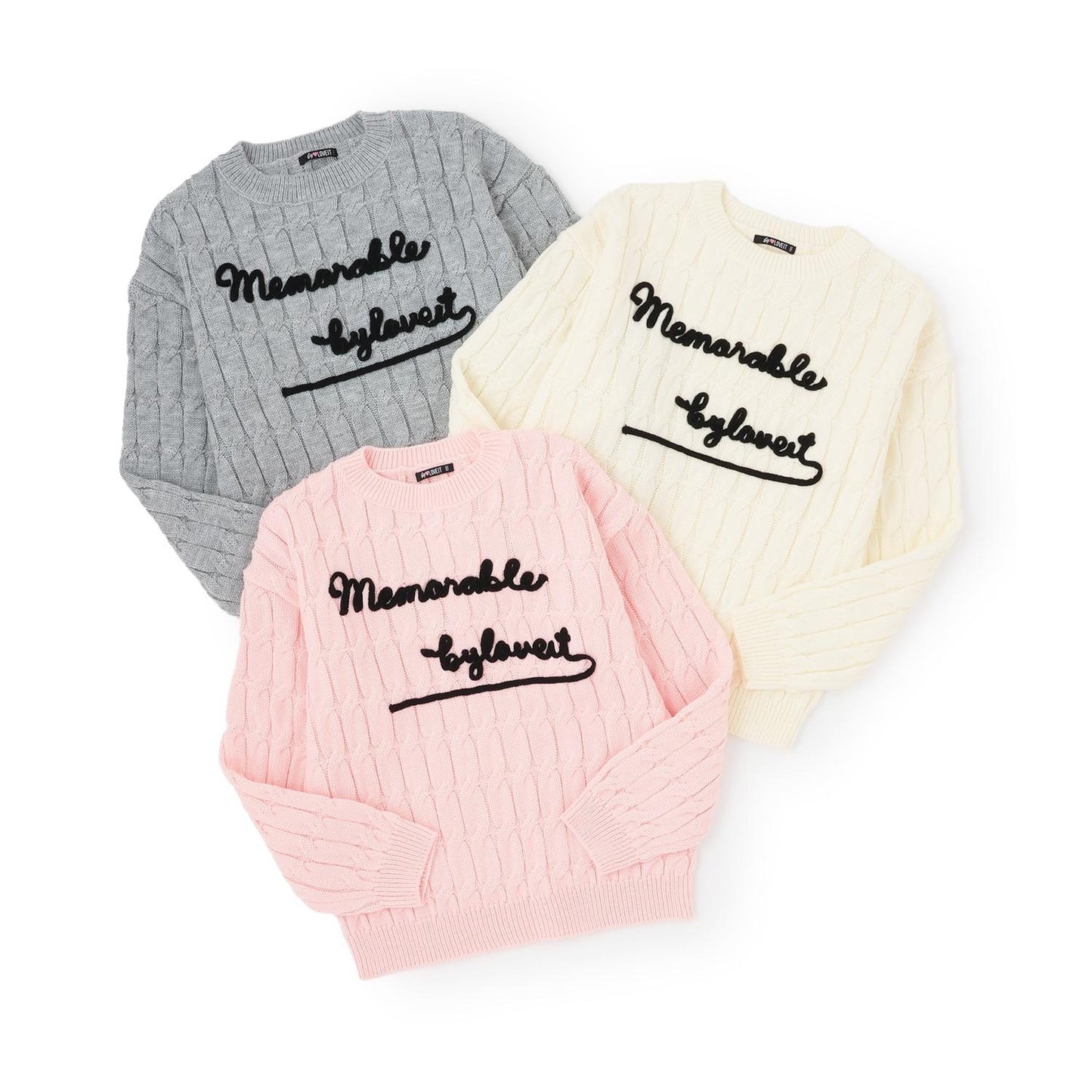 麻花編織繡花針織衫