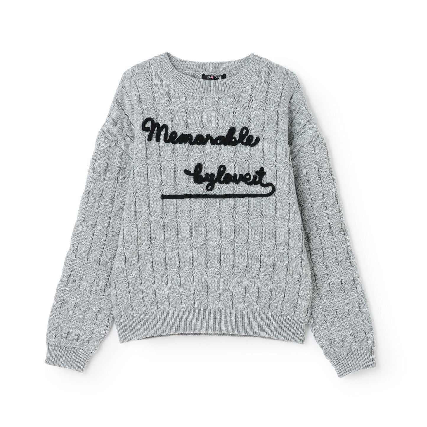 麻花編織繡花針織衫