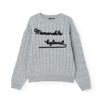 麻花編織繡花針織衫