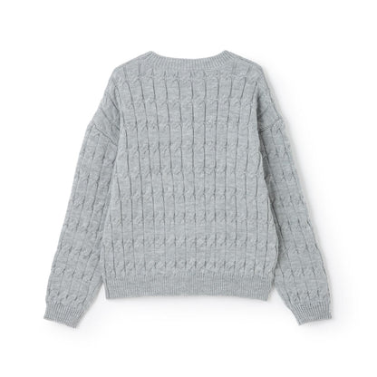 麻花編織繡花針織衫