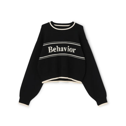 logo提花彈力針織衫