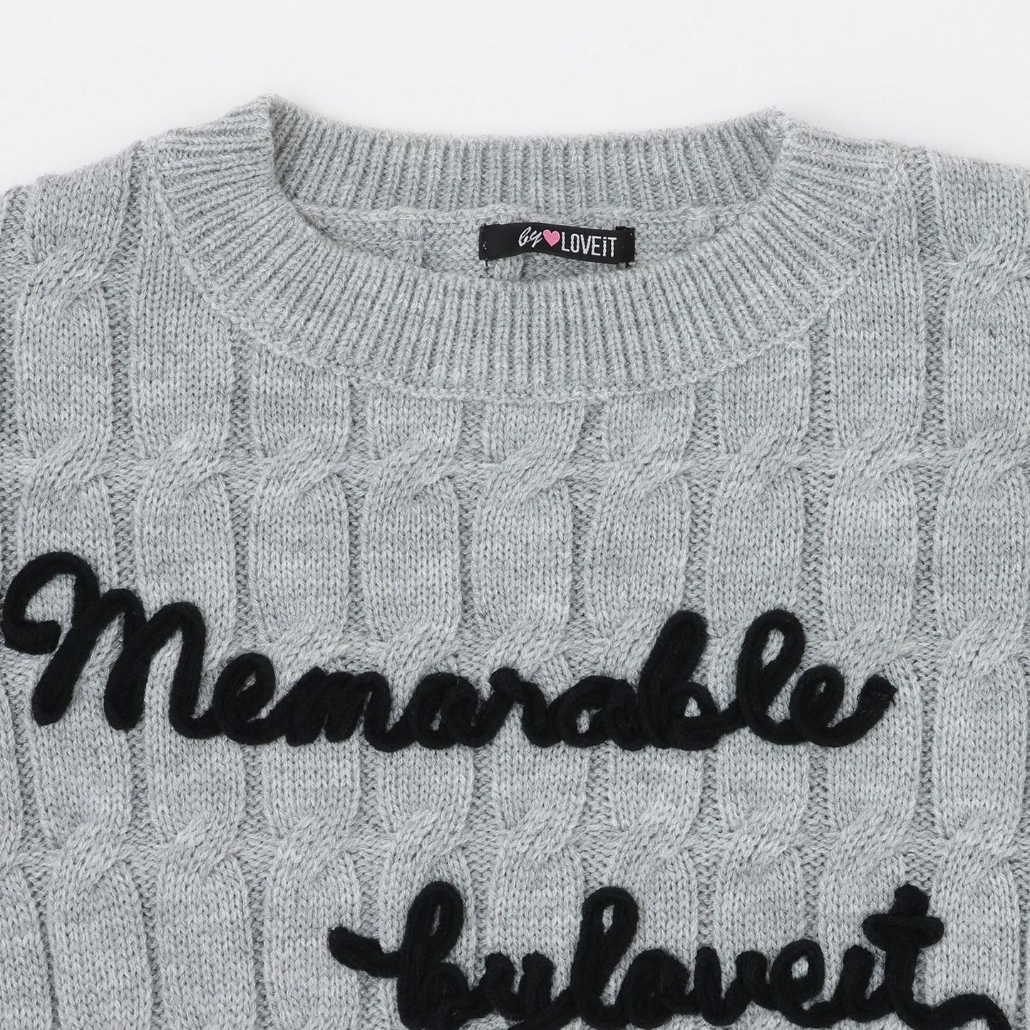 麻花編織繡花針織衫