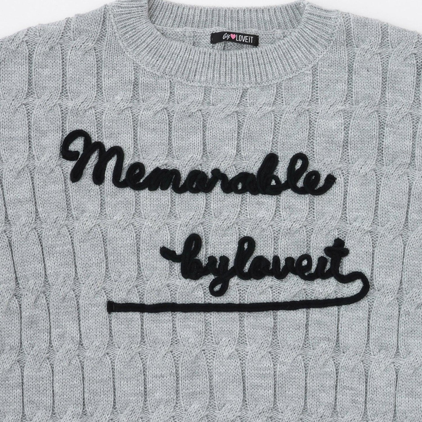 麻花編織繡花針織衫