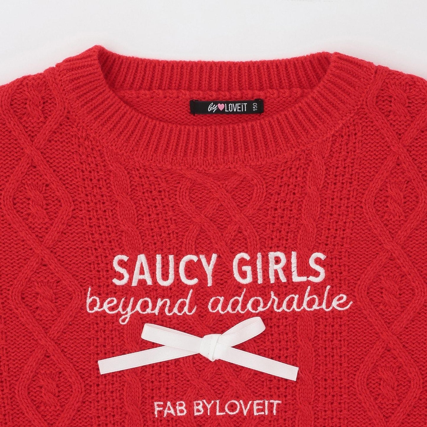 帶網紗電纜針織衫