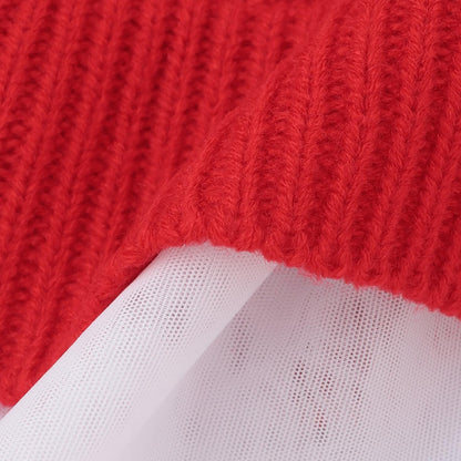 帶網紗電纜針織衫