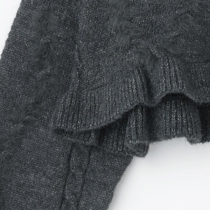 領帶襯衫短款針織套裝