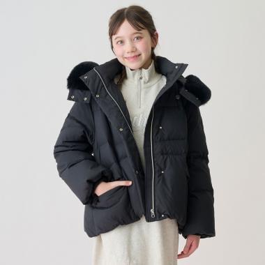 【防潑水】保暖仿毛連帽可回收羽絨夾克