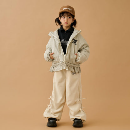 下襬荷葉邊加棉短外套