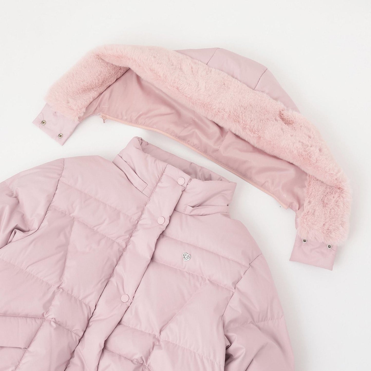 【防潑水】保暖仿毛連帽可回收羽絨夾克