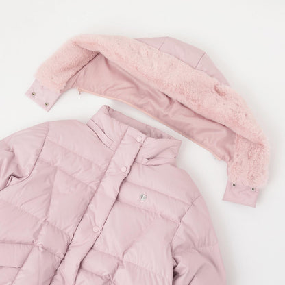 【防潑水】保暖仿毛連帽可回收羽絨夾克