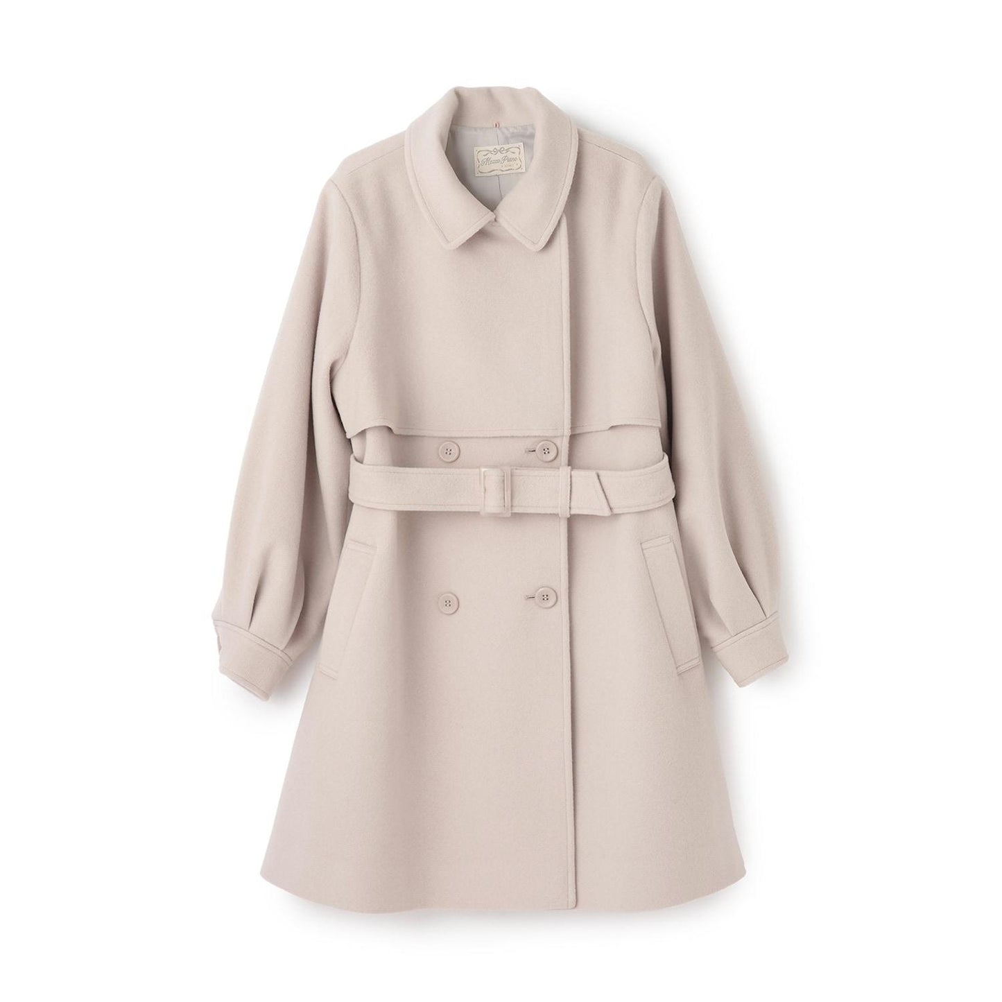 帶仿皮草領中長款大衣