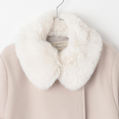 帶仿皮草領中長款大衣