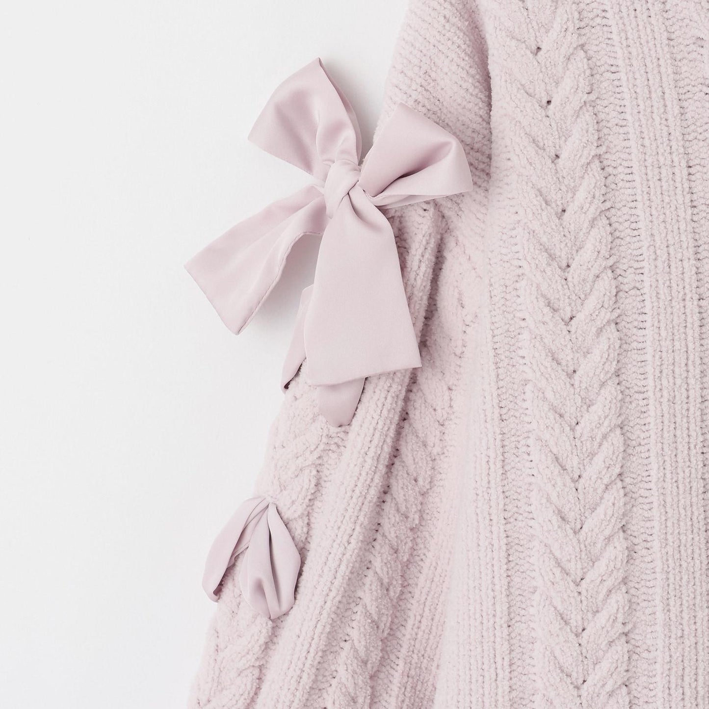 繫帶花邊針織衫